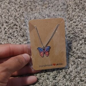 Silver Butterfly Pendant Necklace